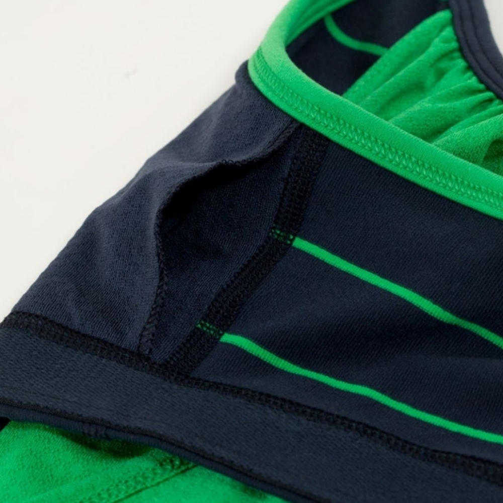 Lululemon No Limits Green Blue Slalom Stripe Inkwell Shelf Bra Tank Top - Picture 5 of 13